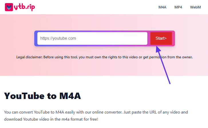 paste video link for conversion