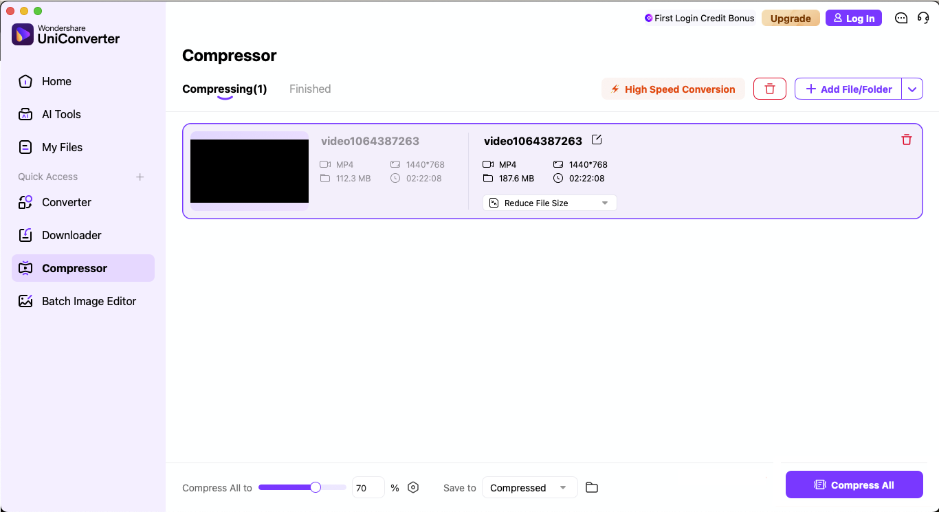 wondershare uniconverter add file