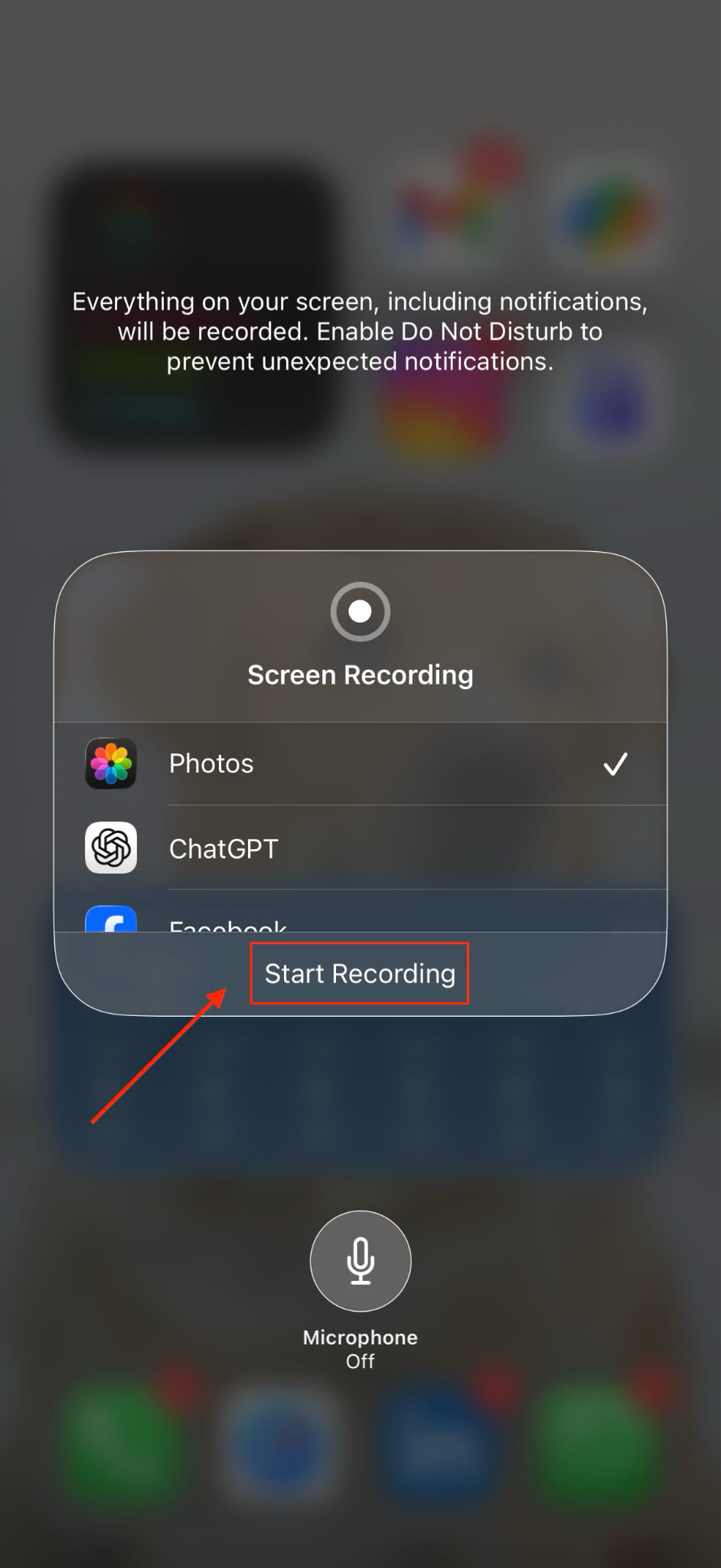 iphone start recording