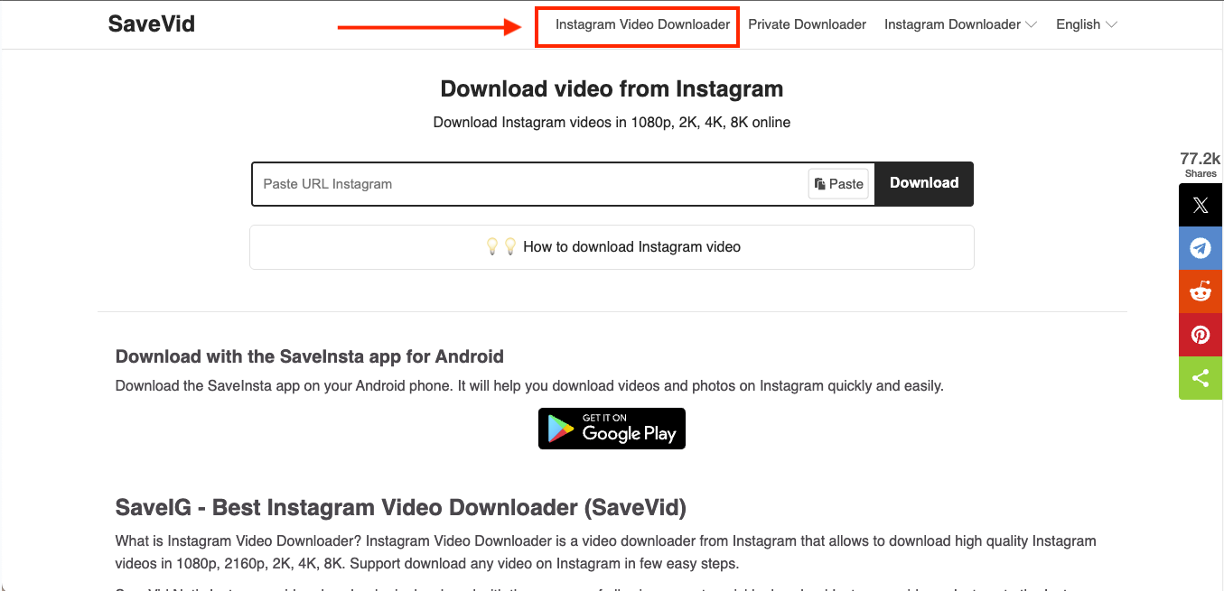 savevidnet instagram video downloader