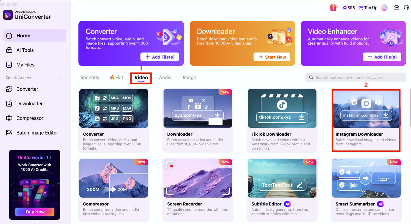 wondershare uniconverter instagram downloader