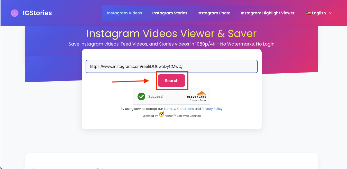 igstories click search