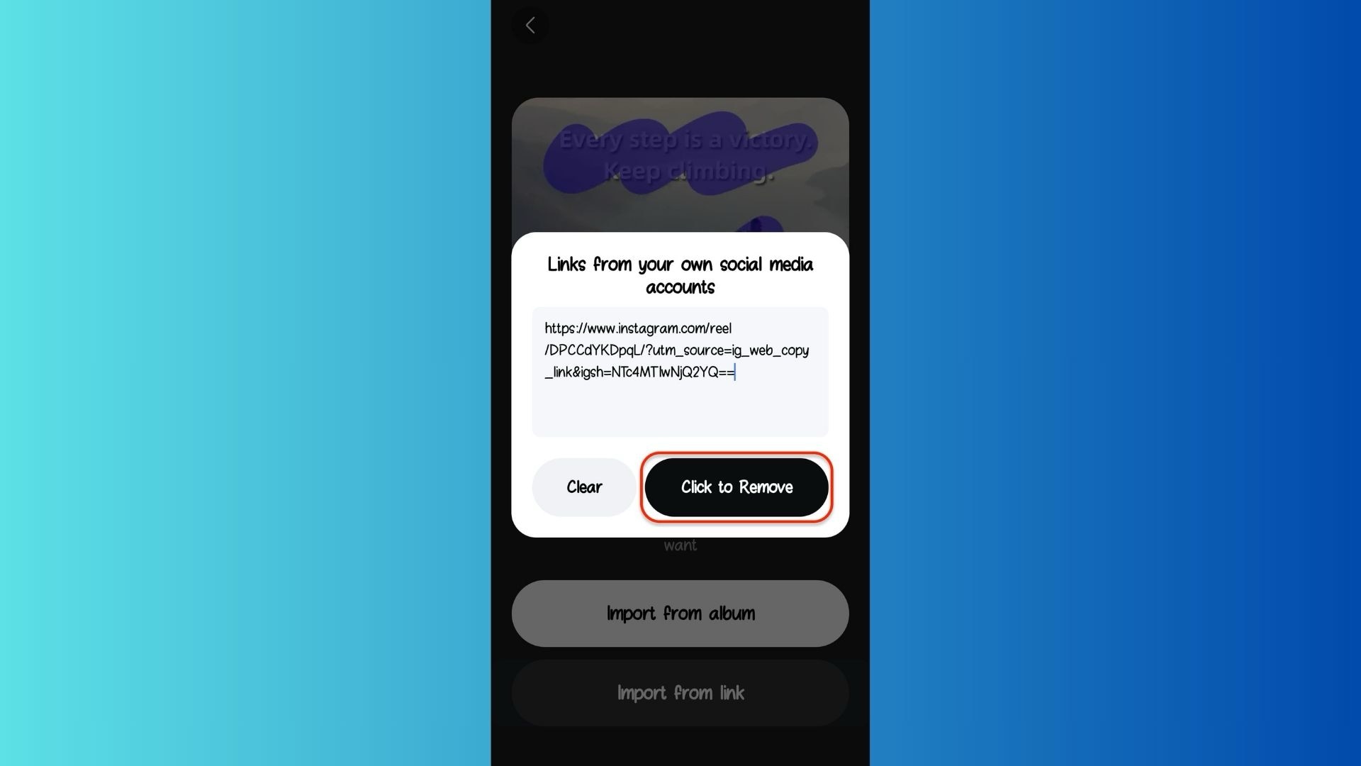 import your reel link