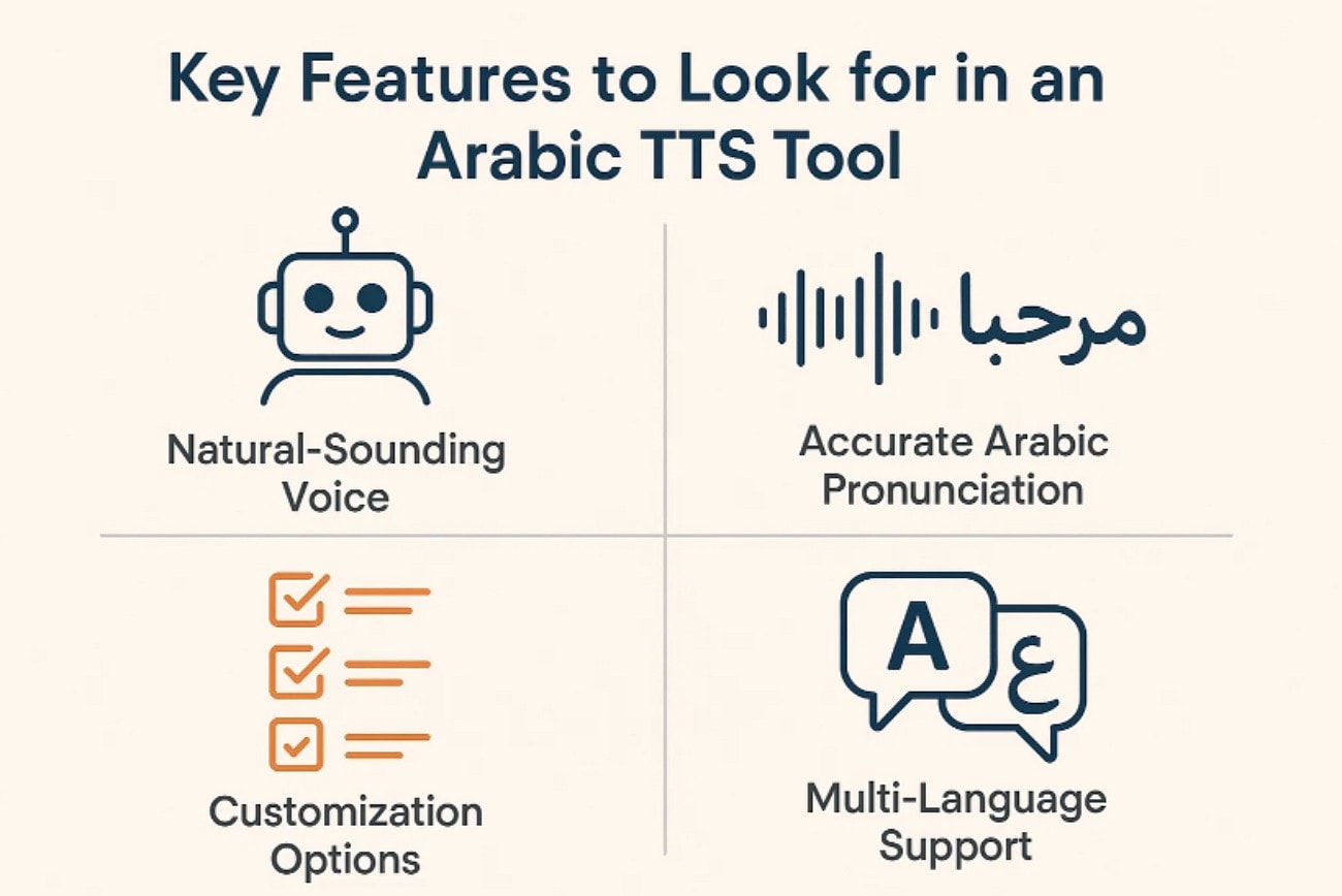 key features arabic text to speech