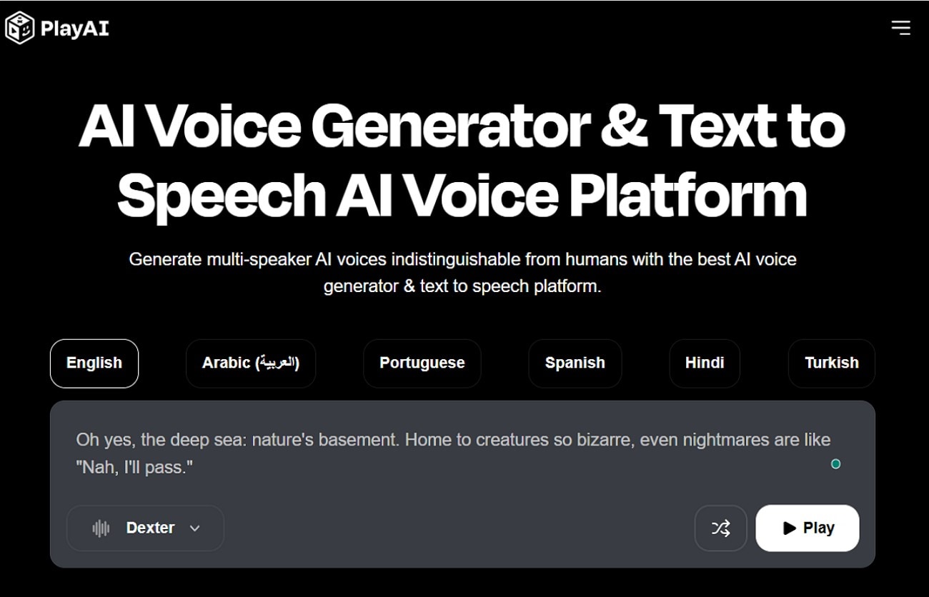play ai text to speech