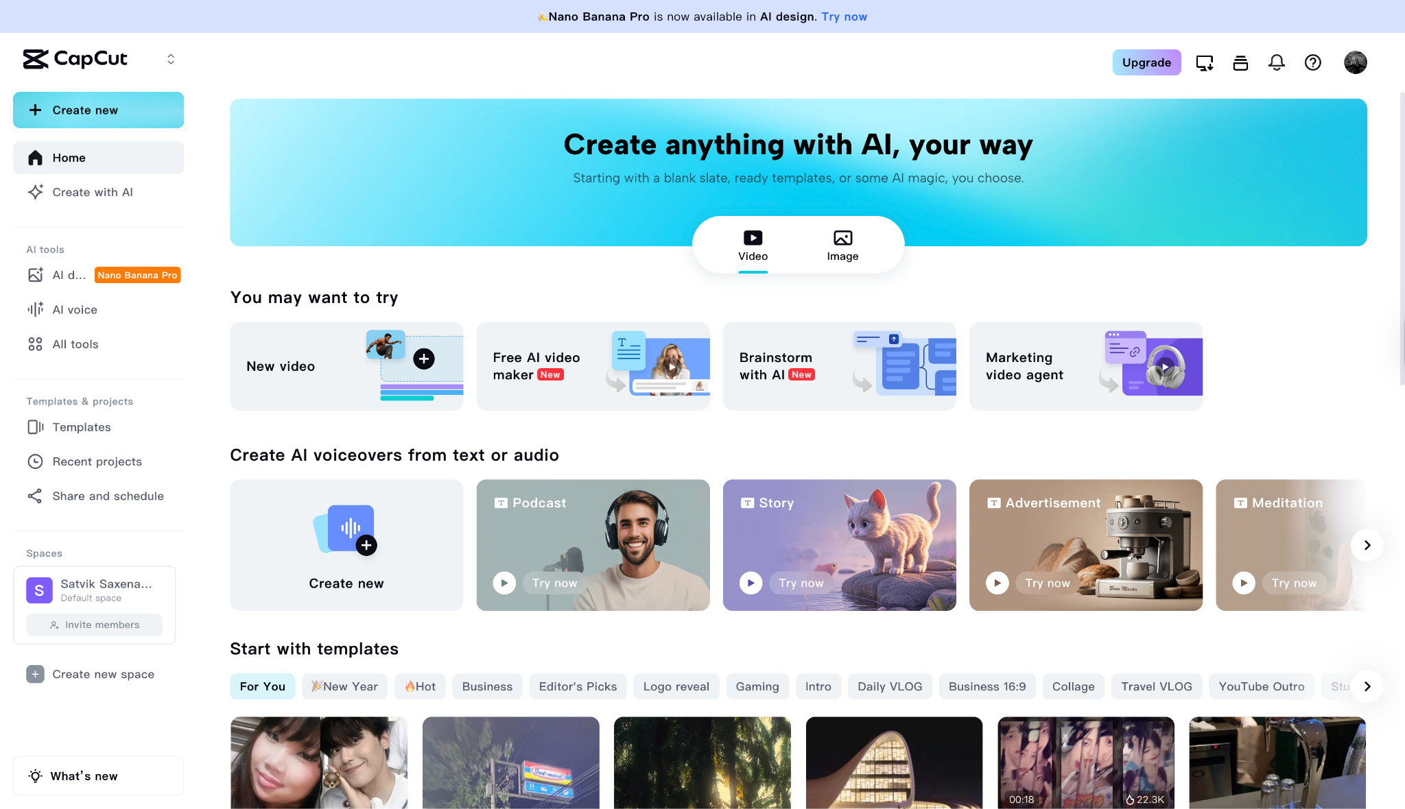 capcut desktop interface