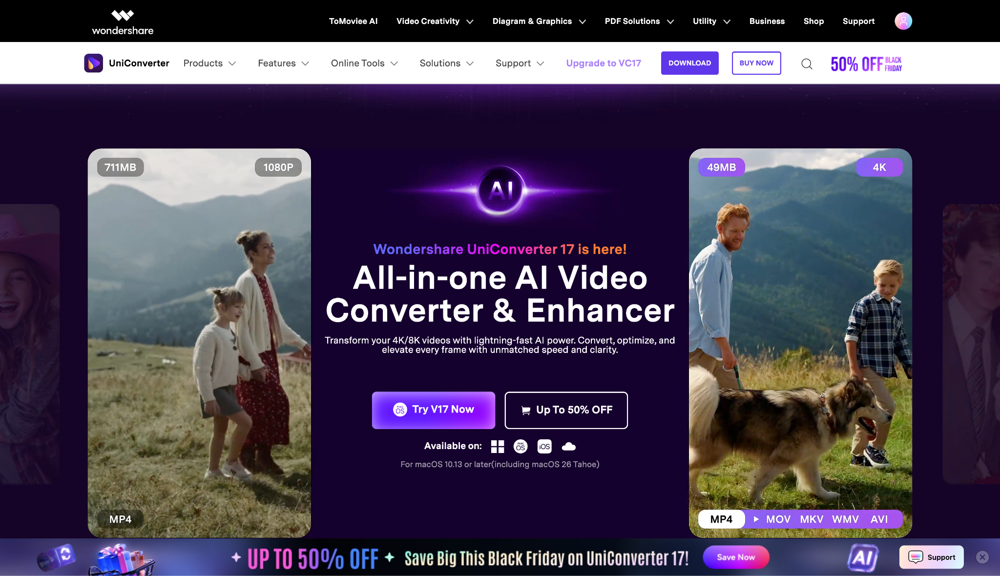 wondershare uniconverter homepage