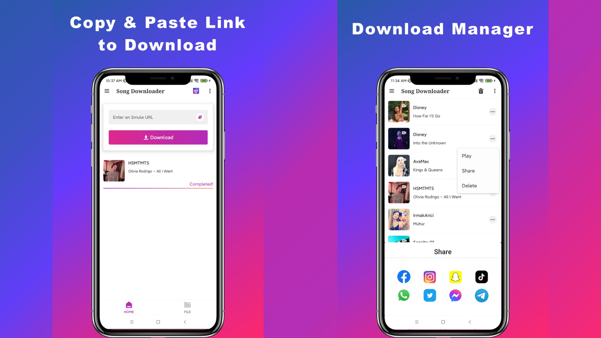 song downloader from smule interface