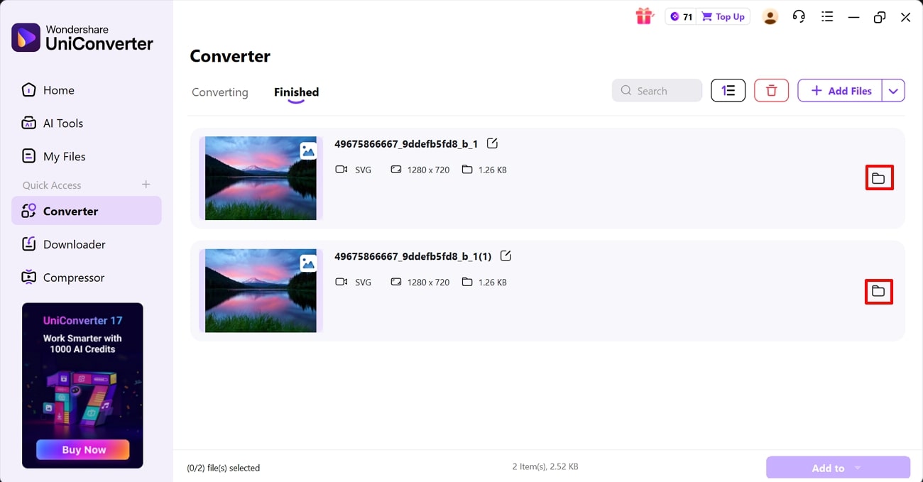 locate the resized outcome to device