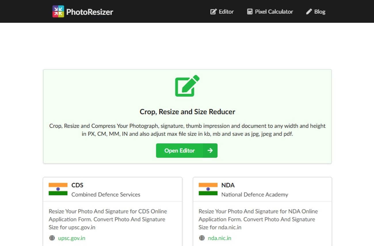 launch photo resizer tool