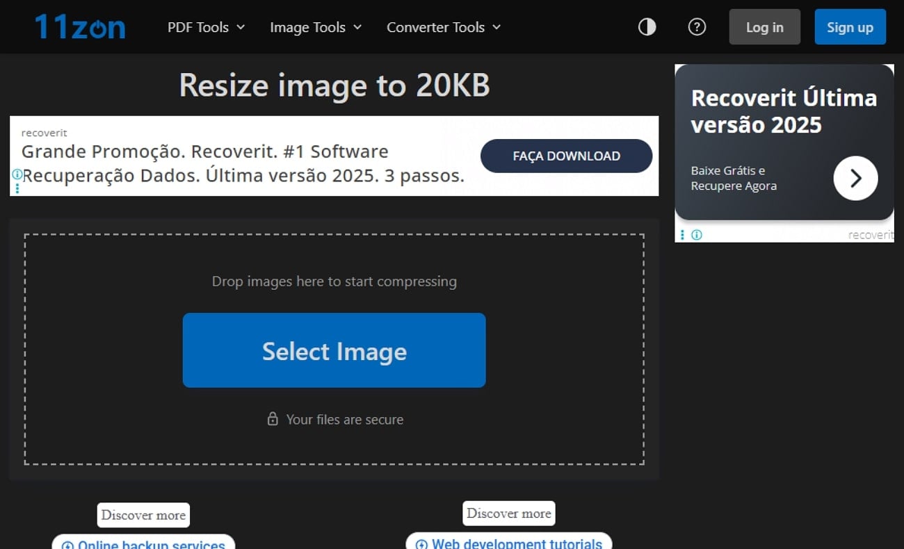 11zon tool to resize image to 20kb