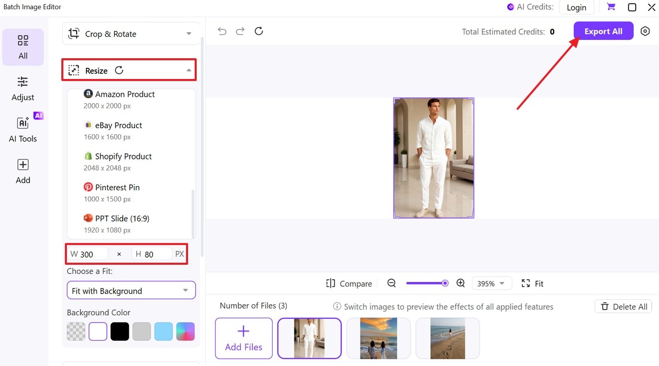 export the resized image