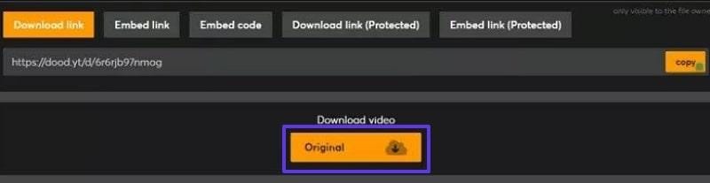 choose original button to download