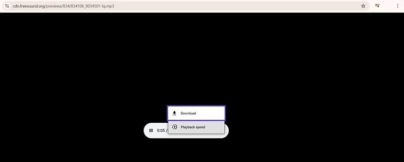 open new tab download audio