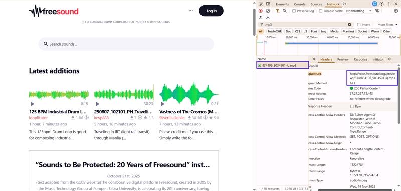 copy request url mp3 file