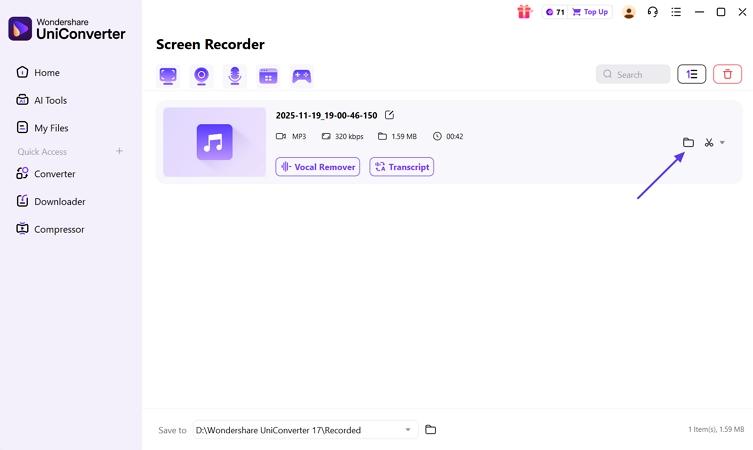 access recorded audio location