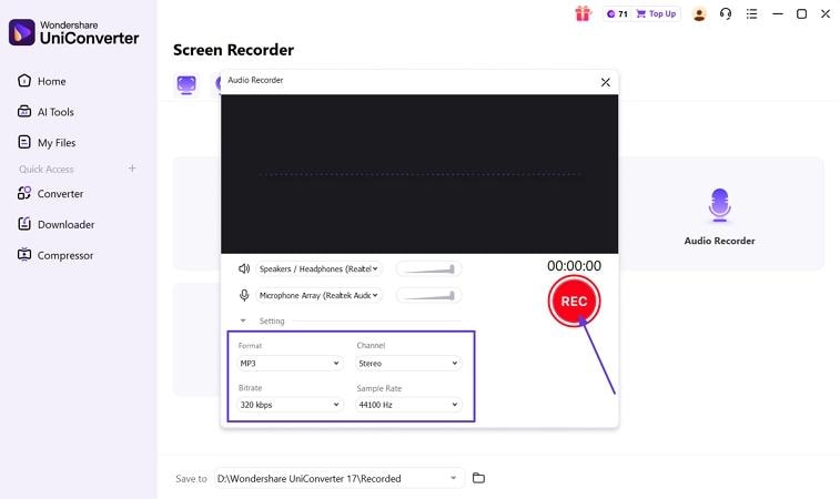 start recording audio website