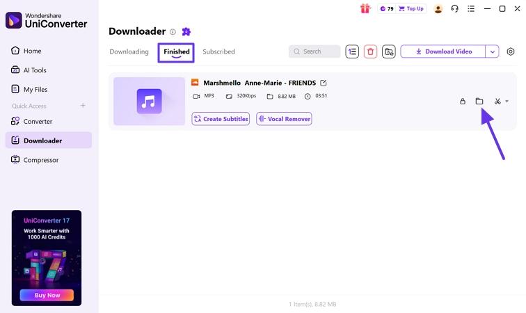 open downloaded file location