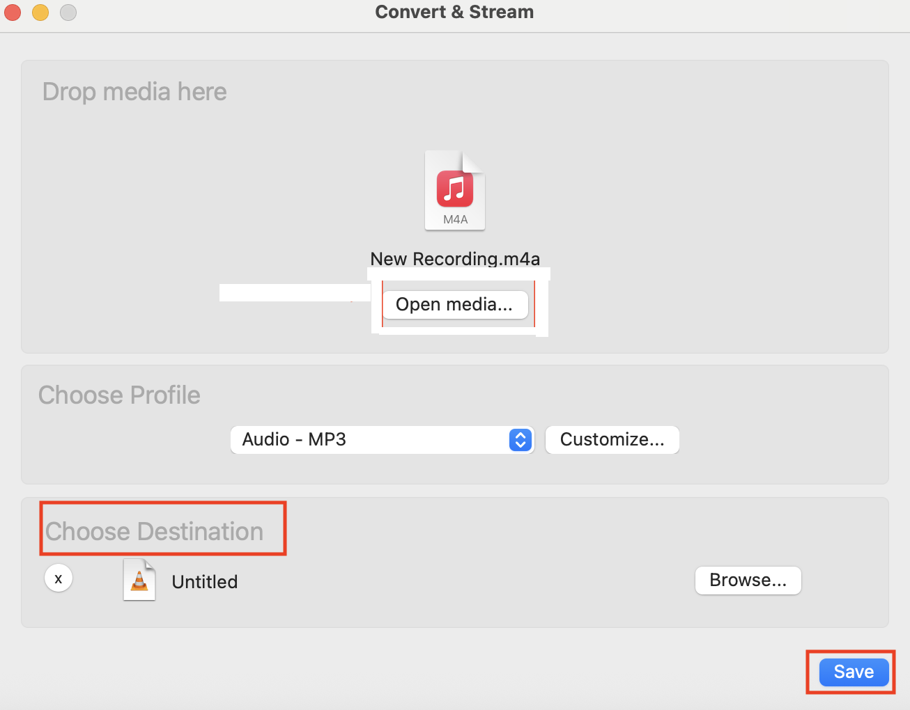 vlc media player save