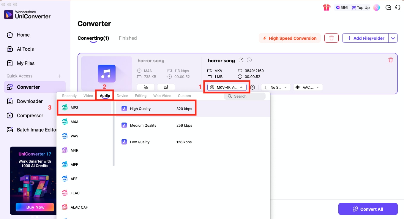 wondershare uniconverter windows convert to