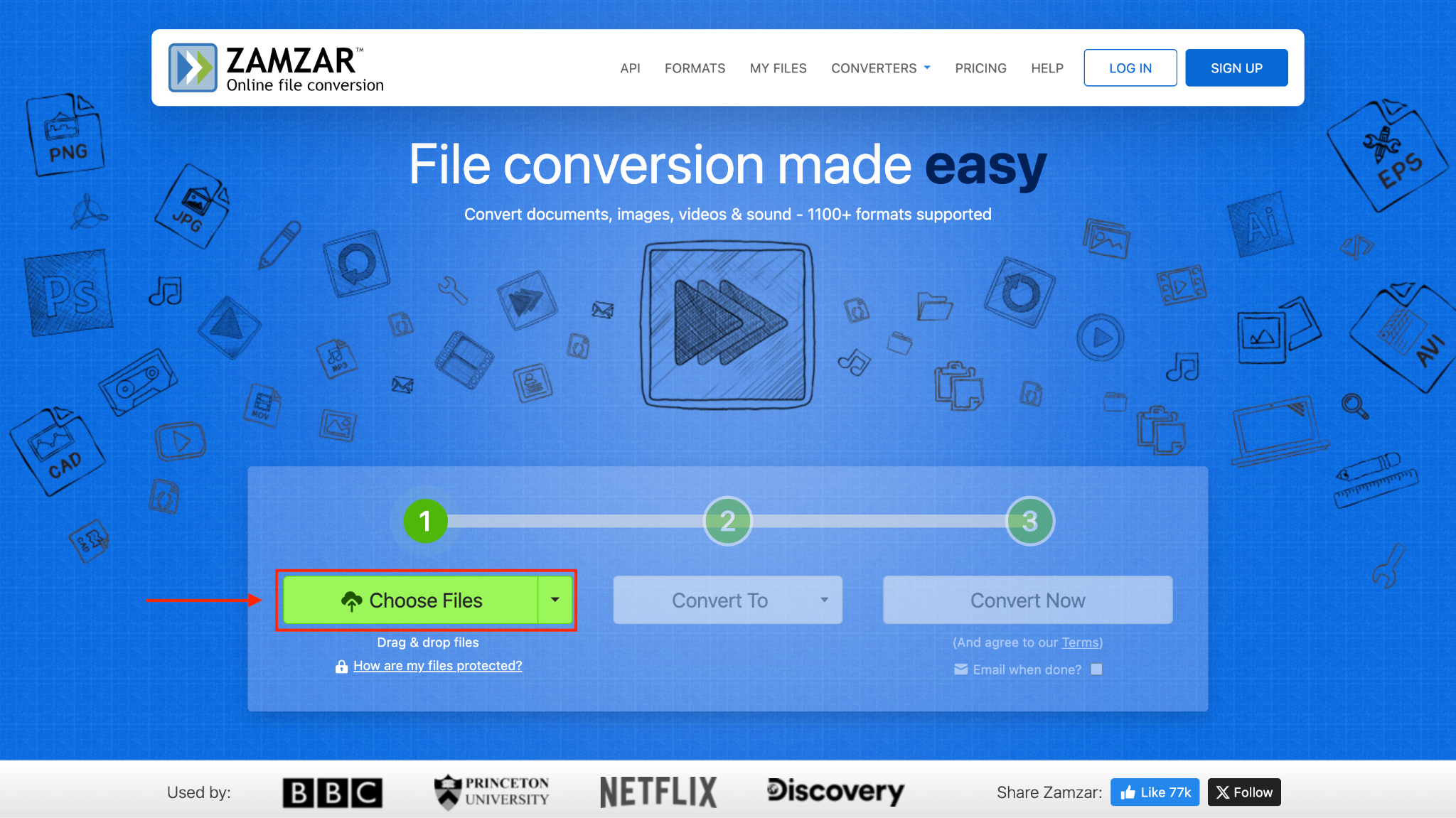 zamzar choose voice memo file