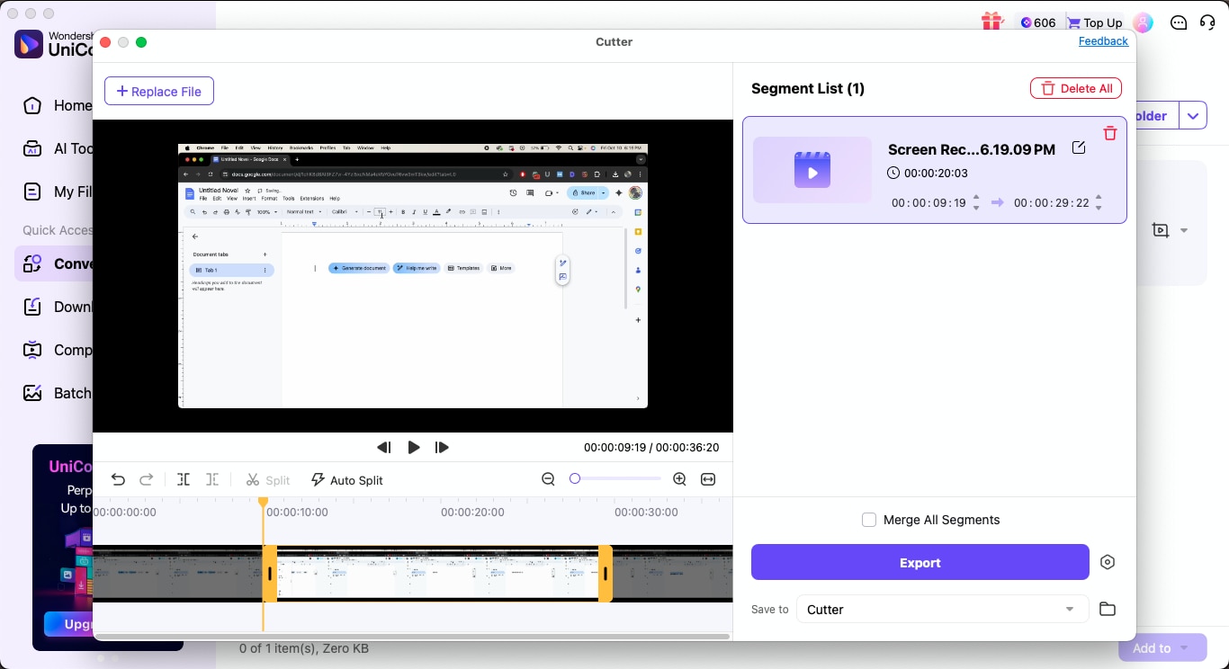 wondershare uniconverter cutter