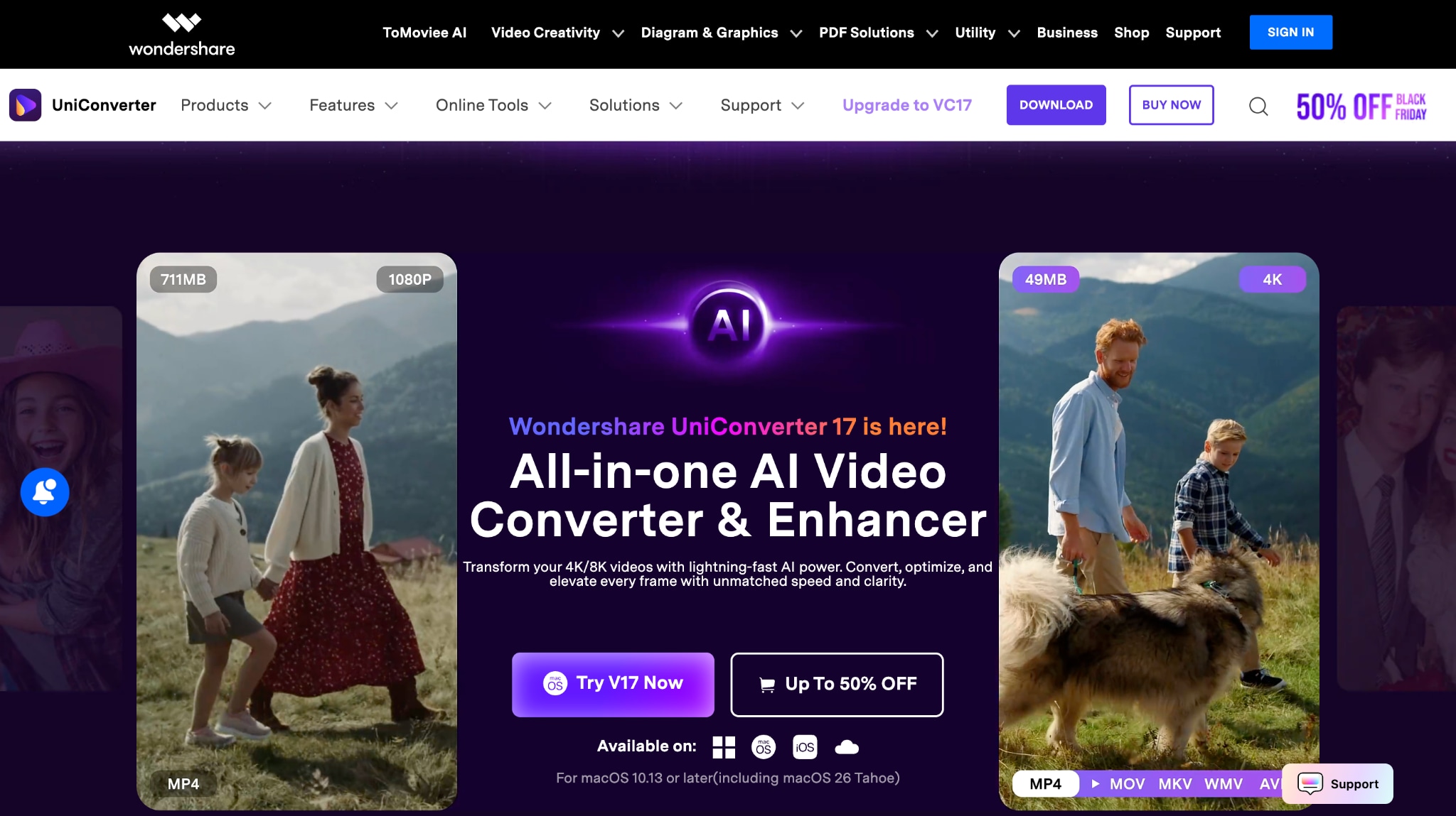 wondershare uniconverter homepage