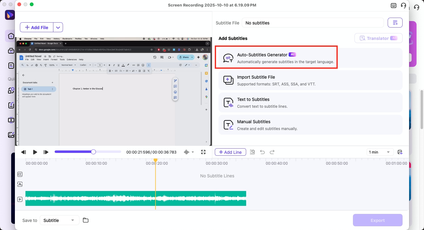 wondershare uniconverter subtitle editor