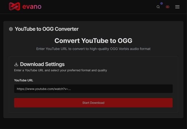 convert youtube to ogg evano