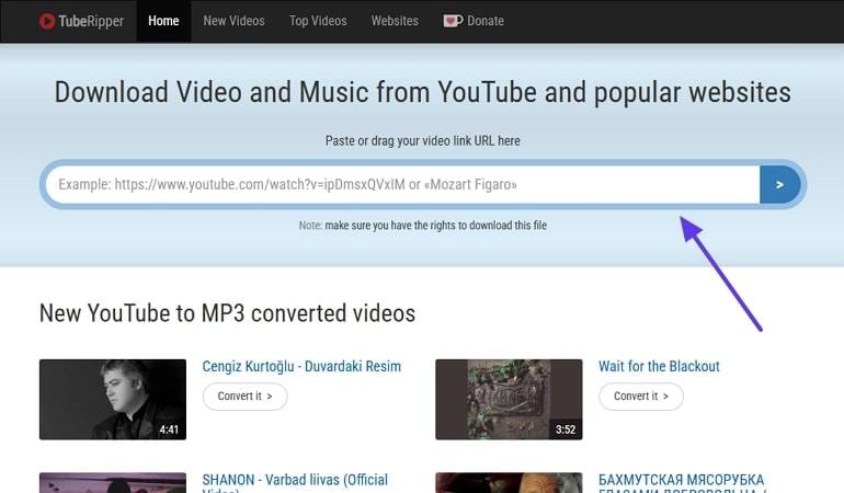 enter video url youtube link to ogg