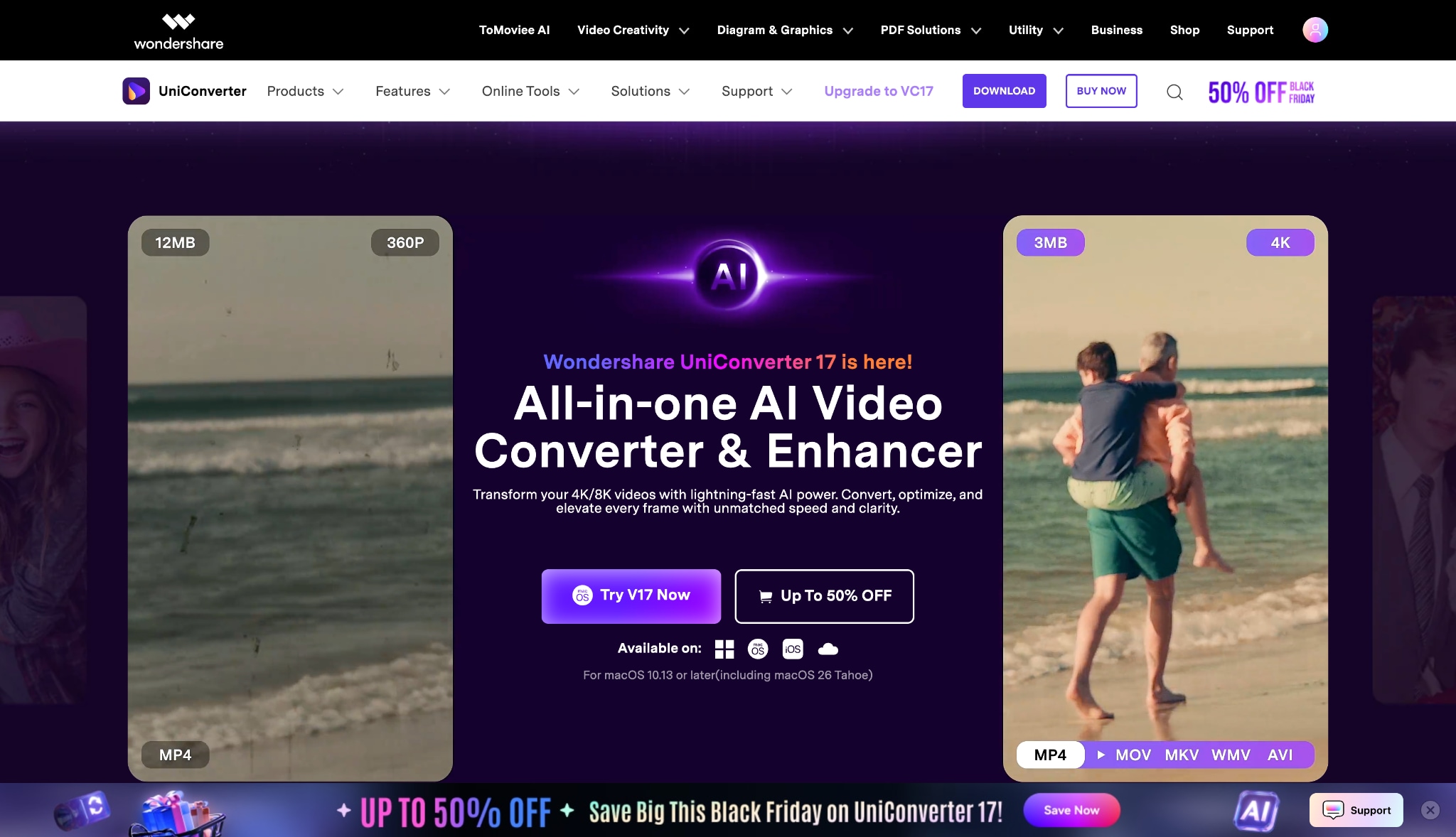 wondershare uniconverter homepage