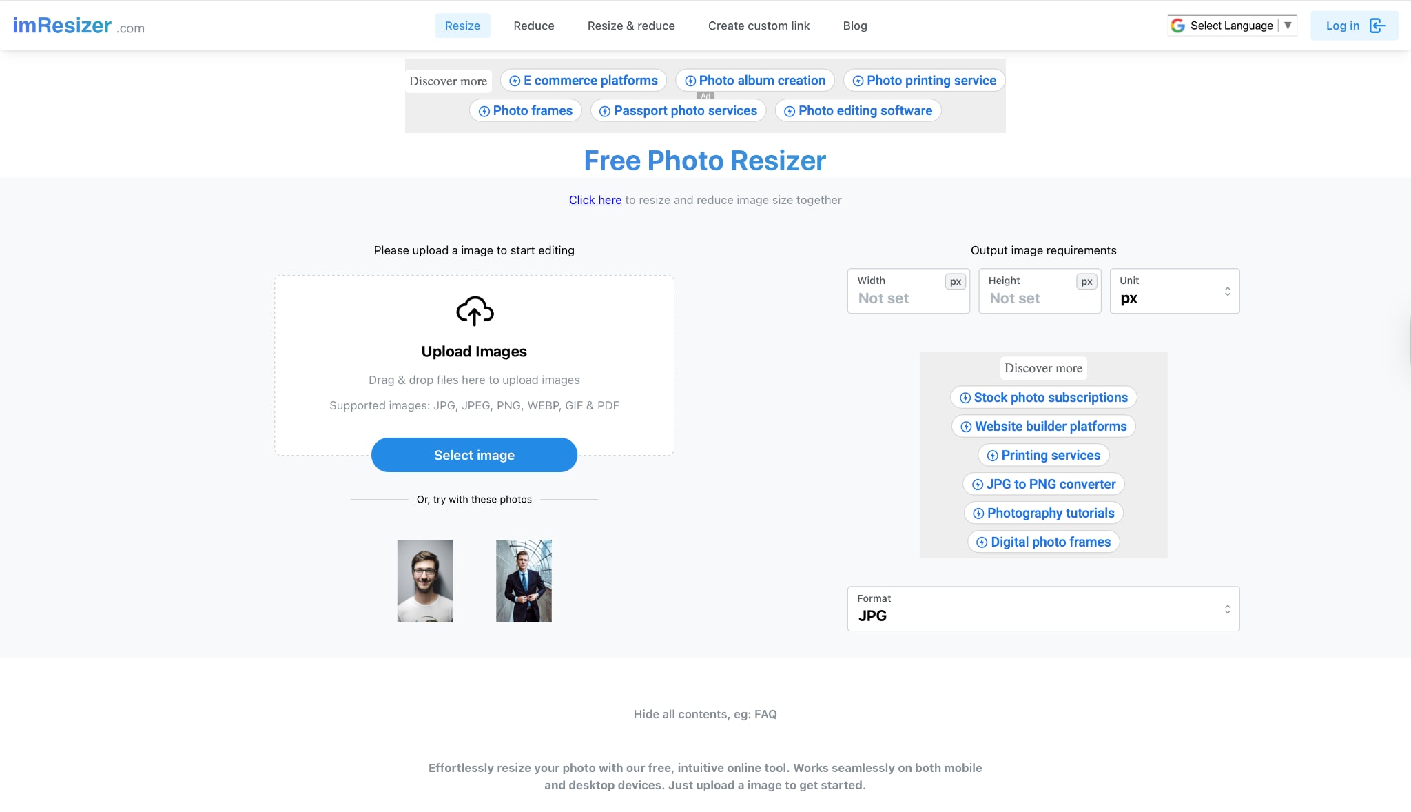 imresizer homepage