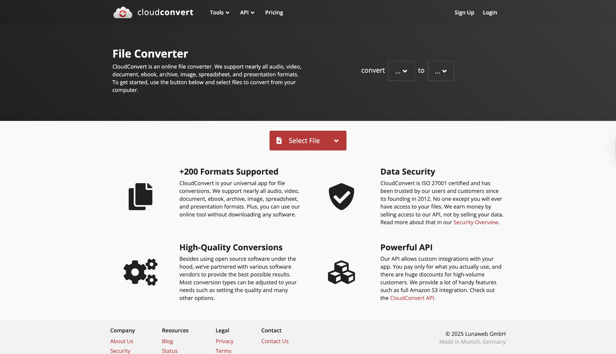 cloudconvert interface