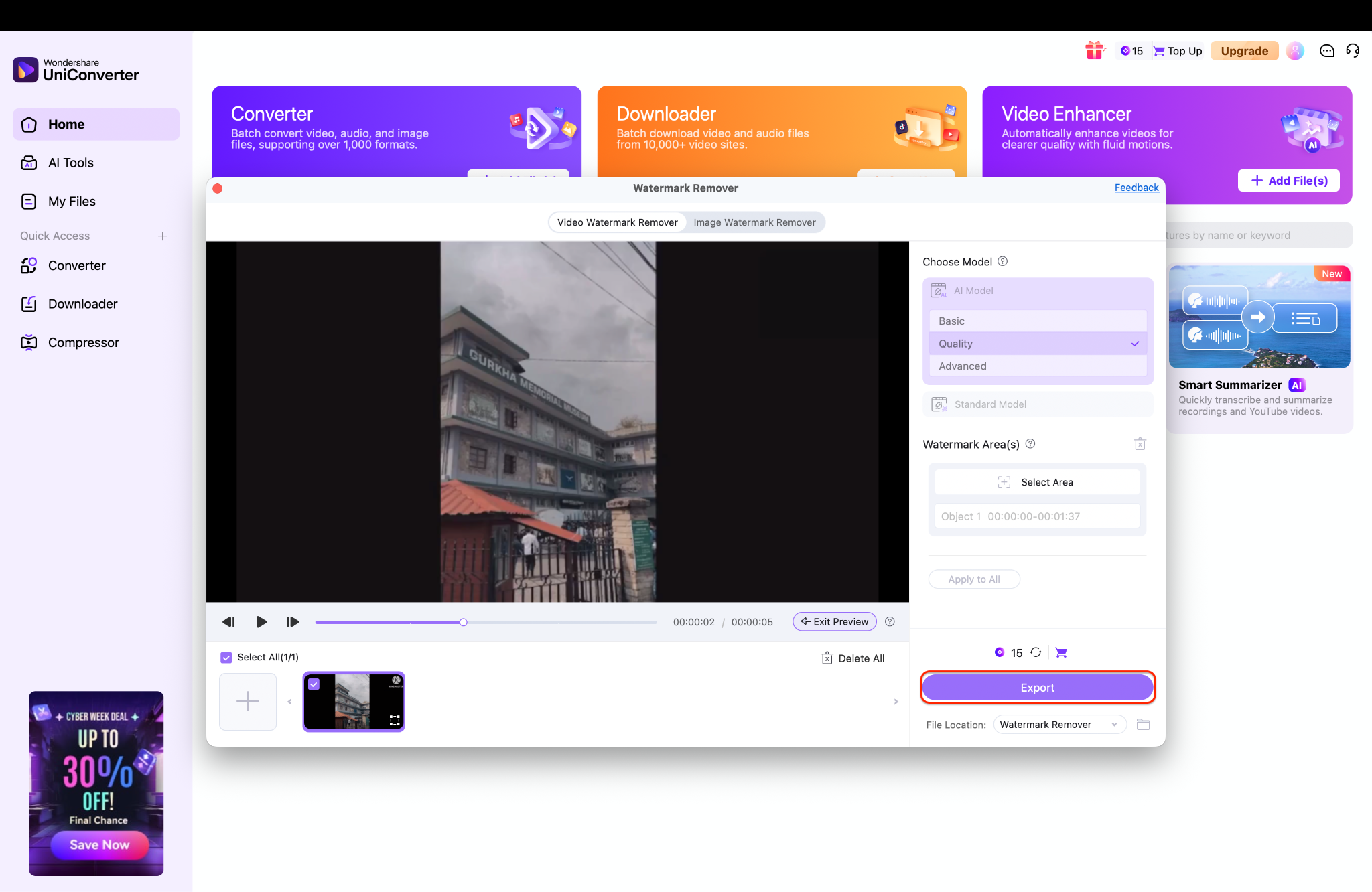 preview and export your final video