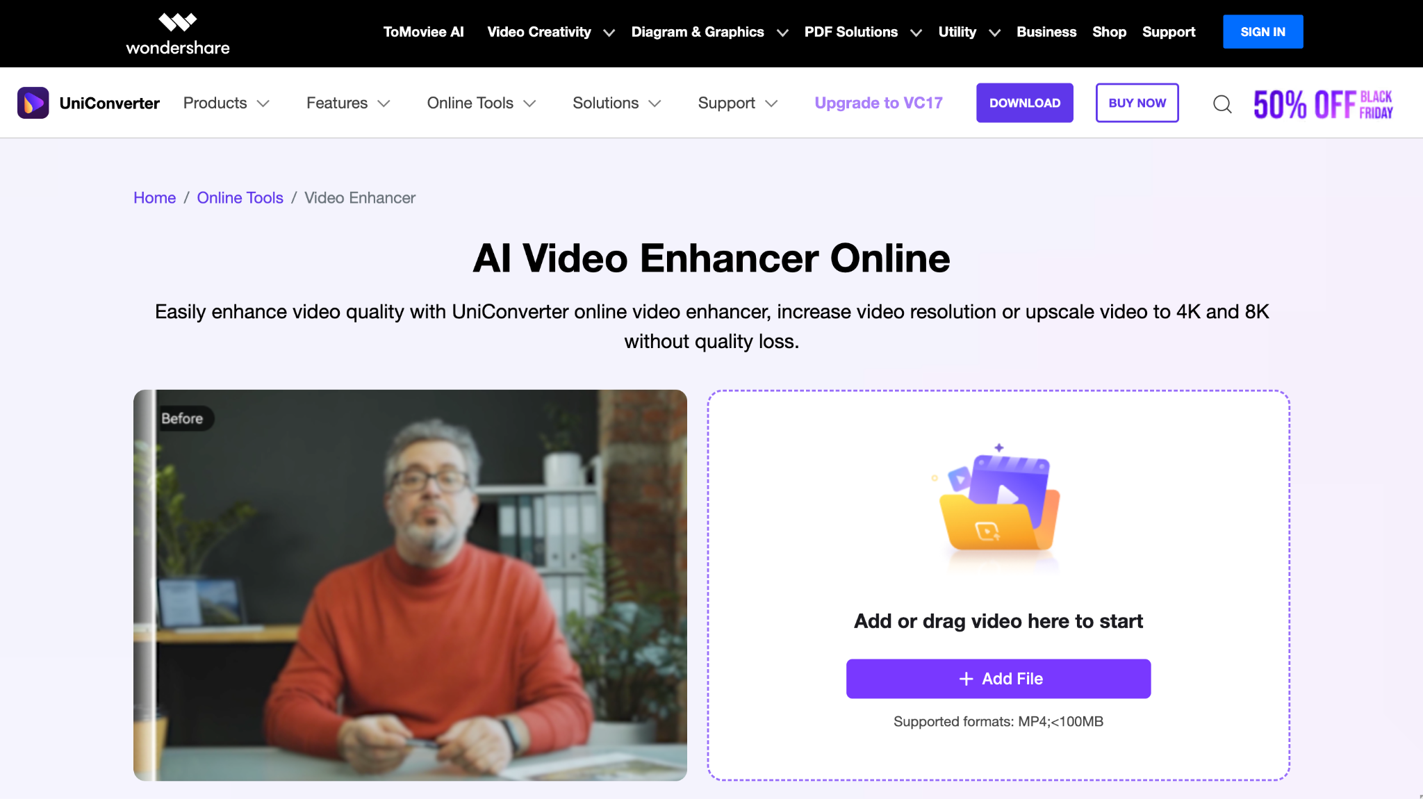 wondershare uniconverter homepage
