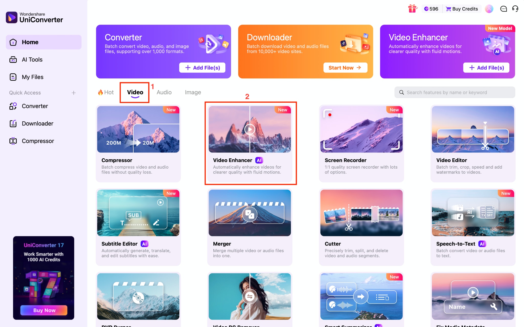 wondershare uniconverter video enhancer