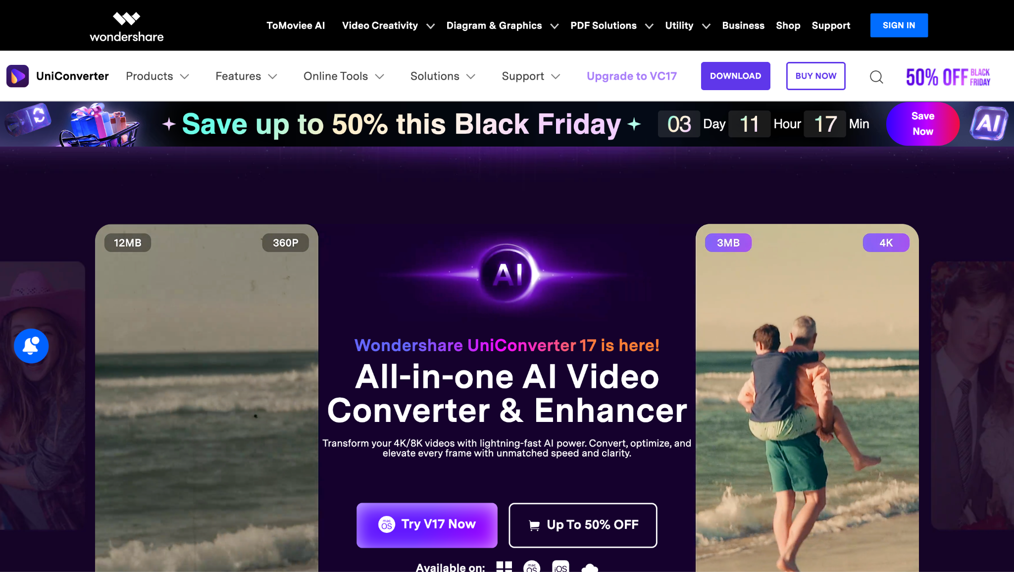 wondershare uniconverter homepage