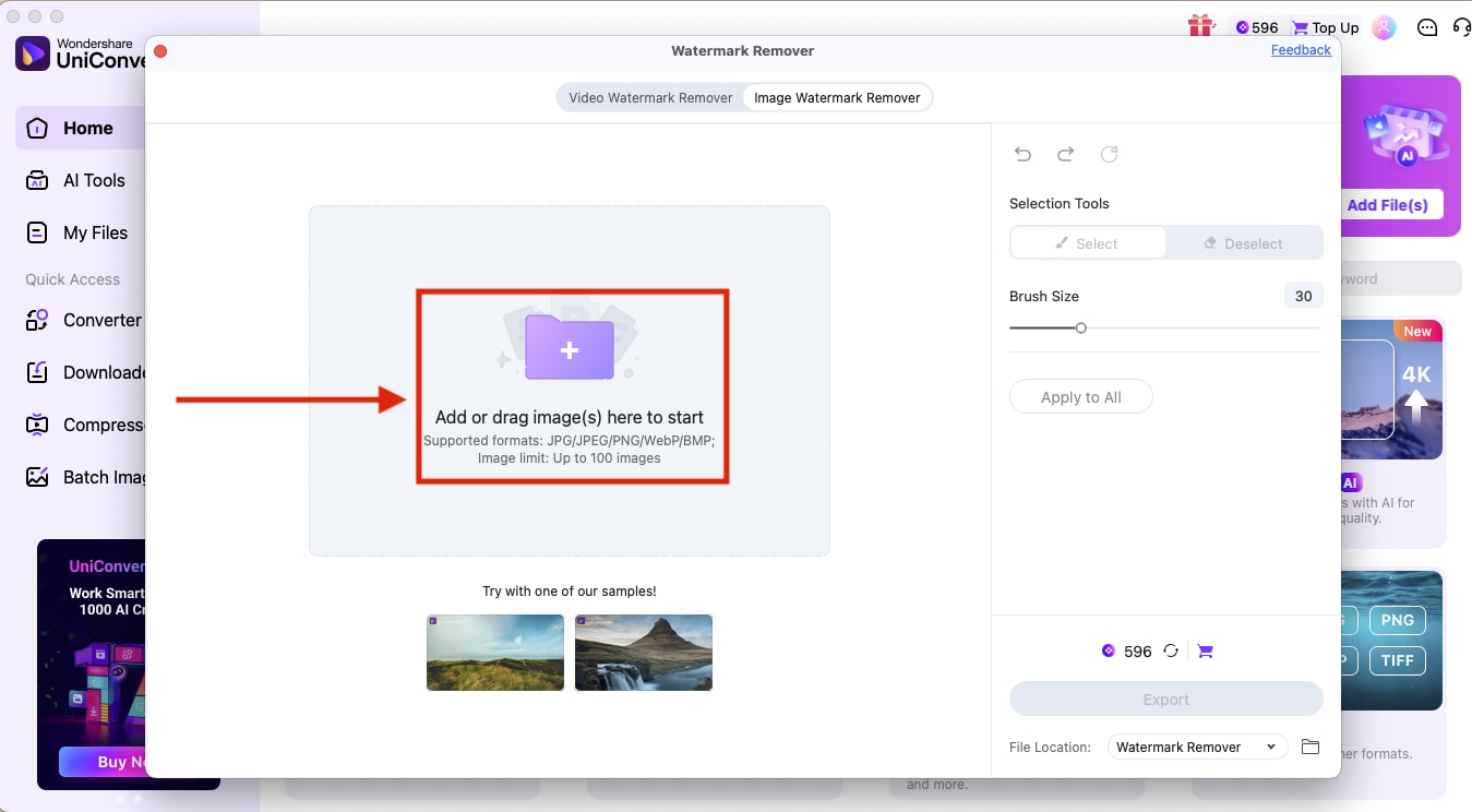 wondershare uniconverter offline add file