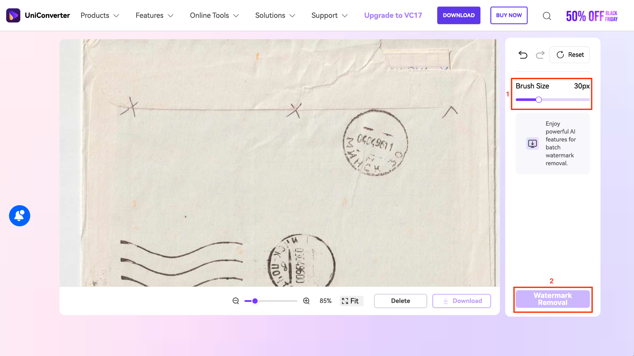 wondershare uniconverter online watermark removal