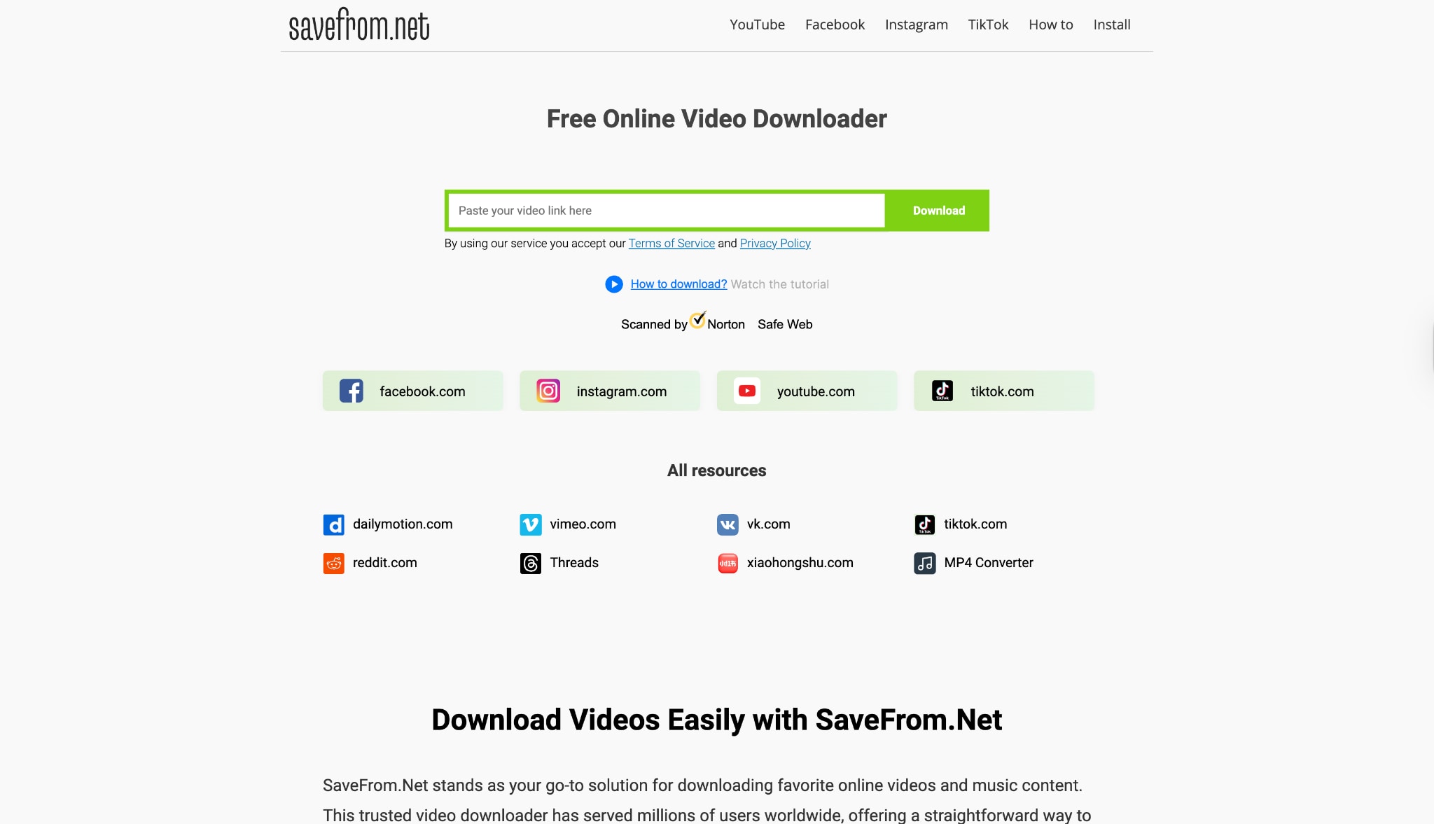 savefrom.net interface