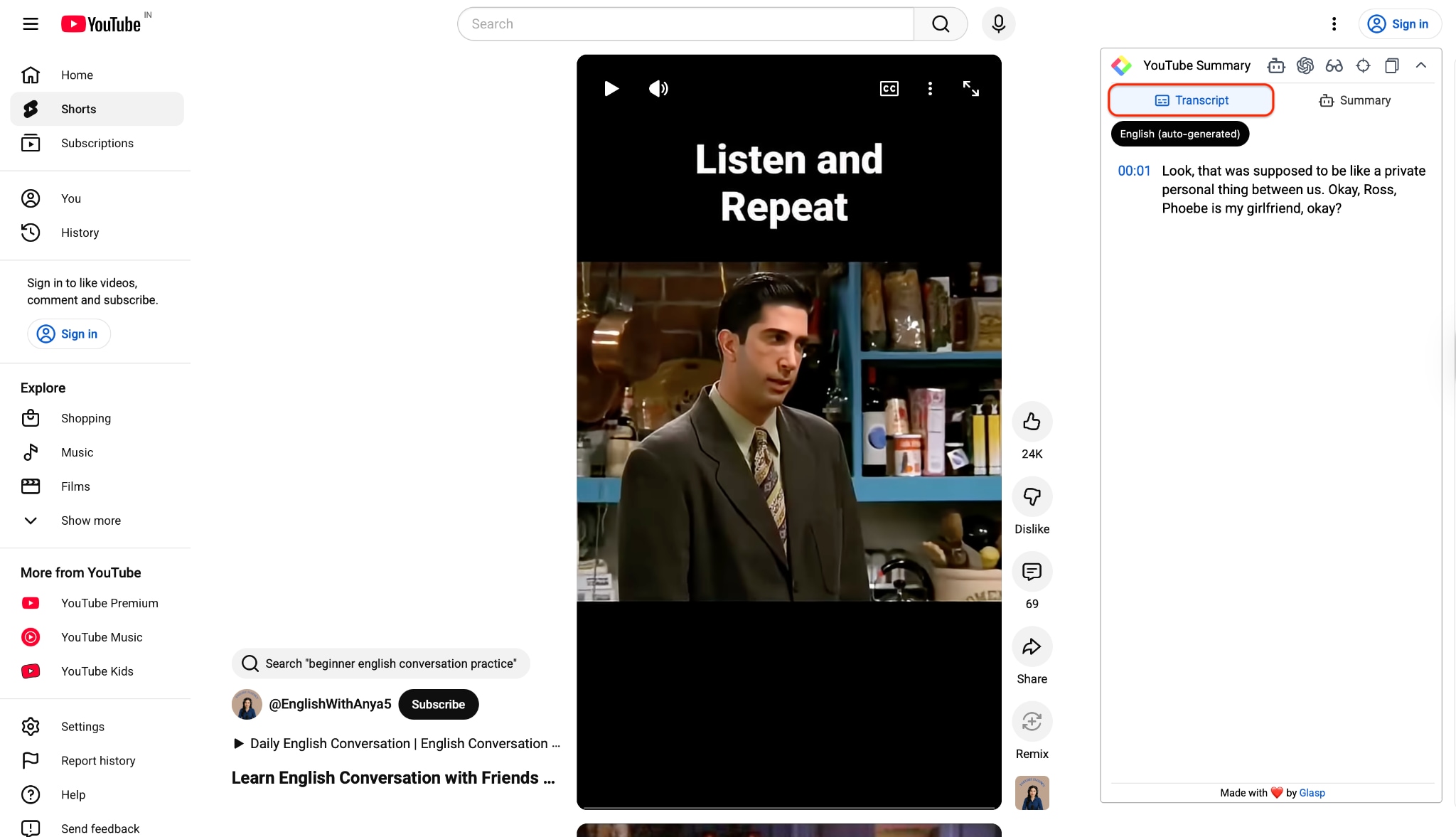 transcript of the video