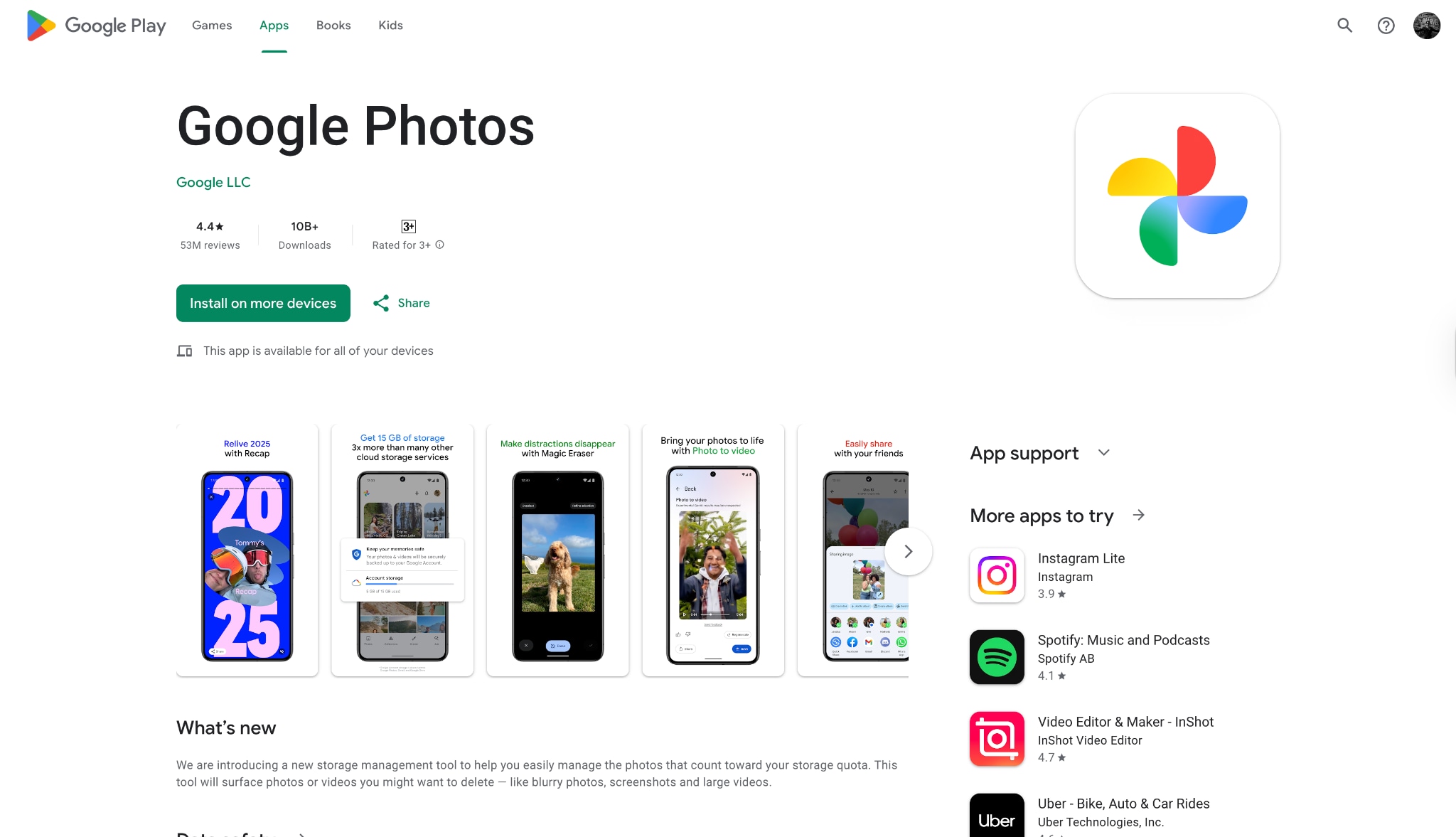 google photos interface