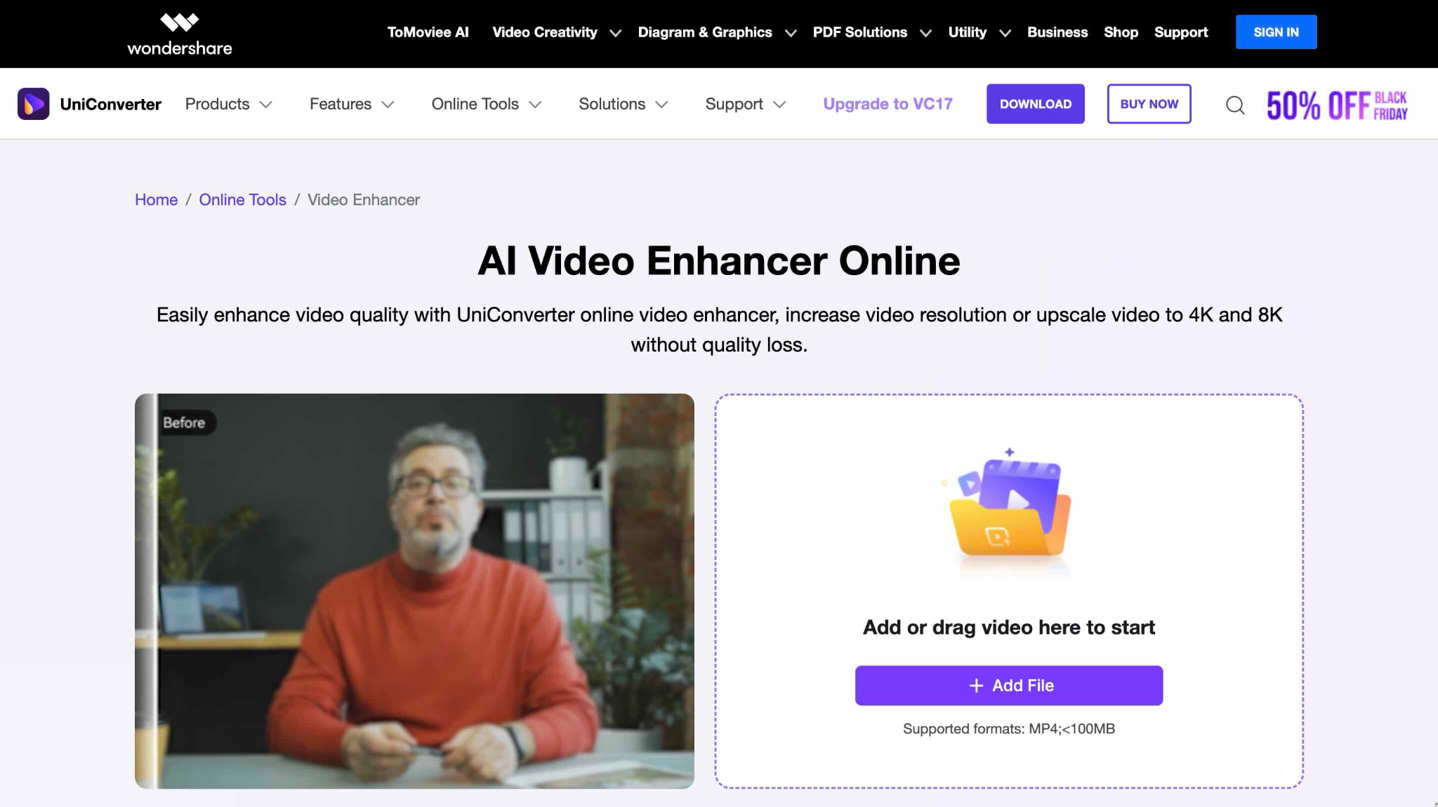 wondershare uniconverter homepage