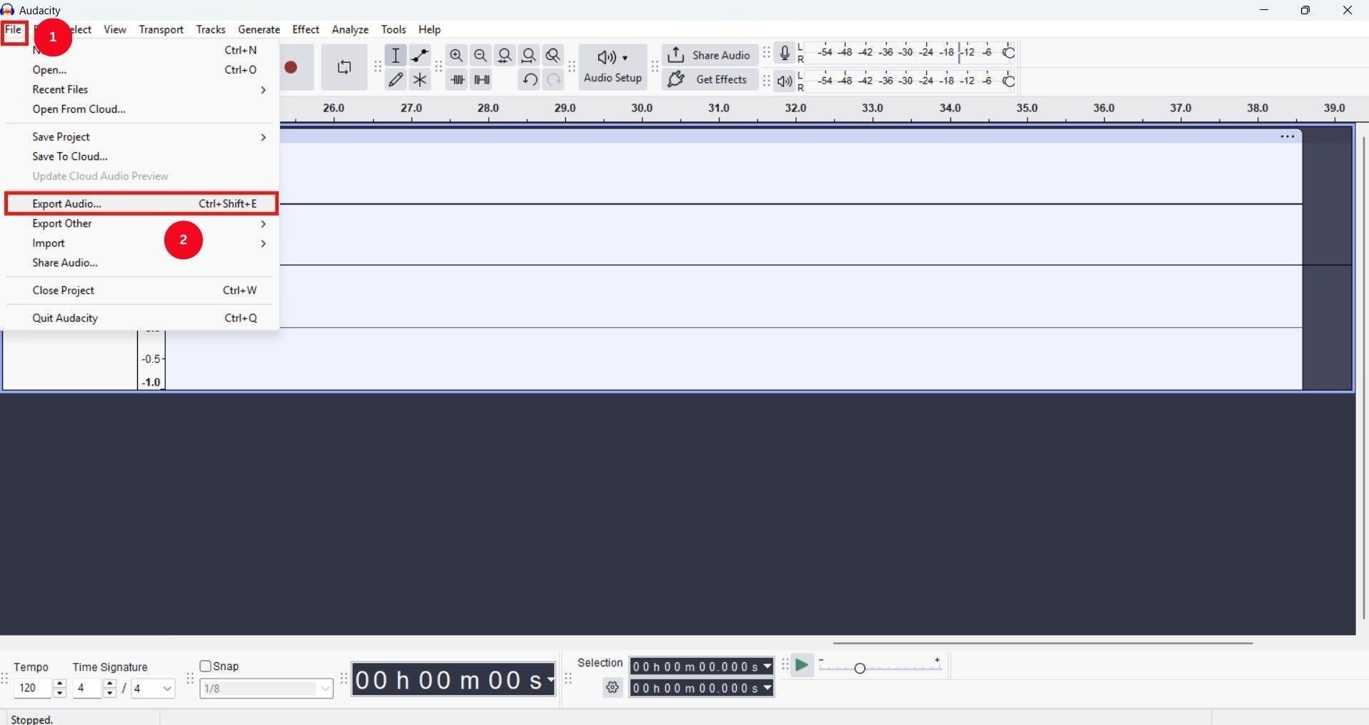 audacity export audio
