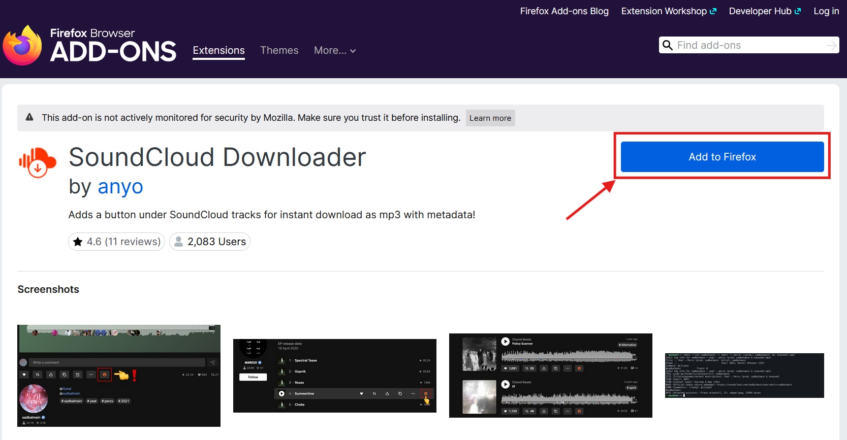 install soundcloud downloader extension