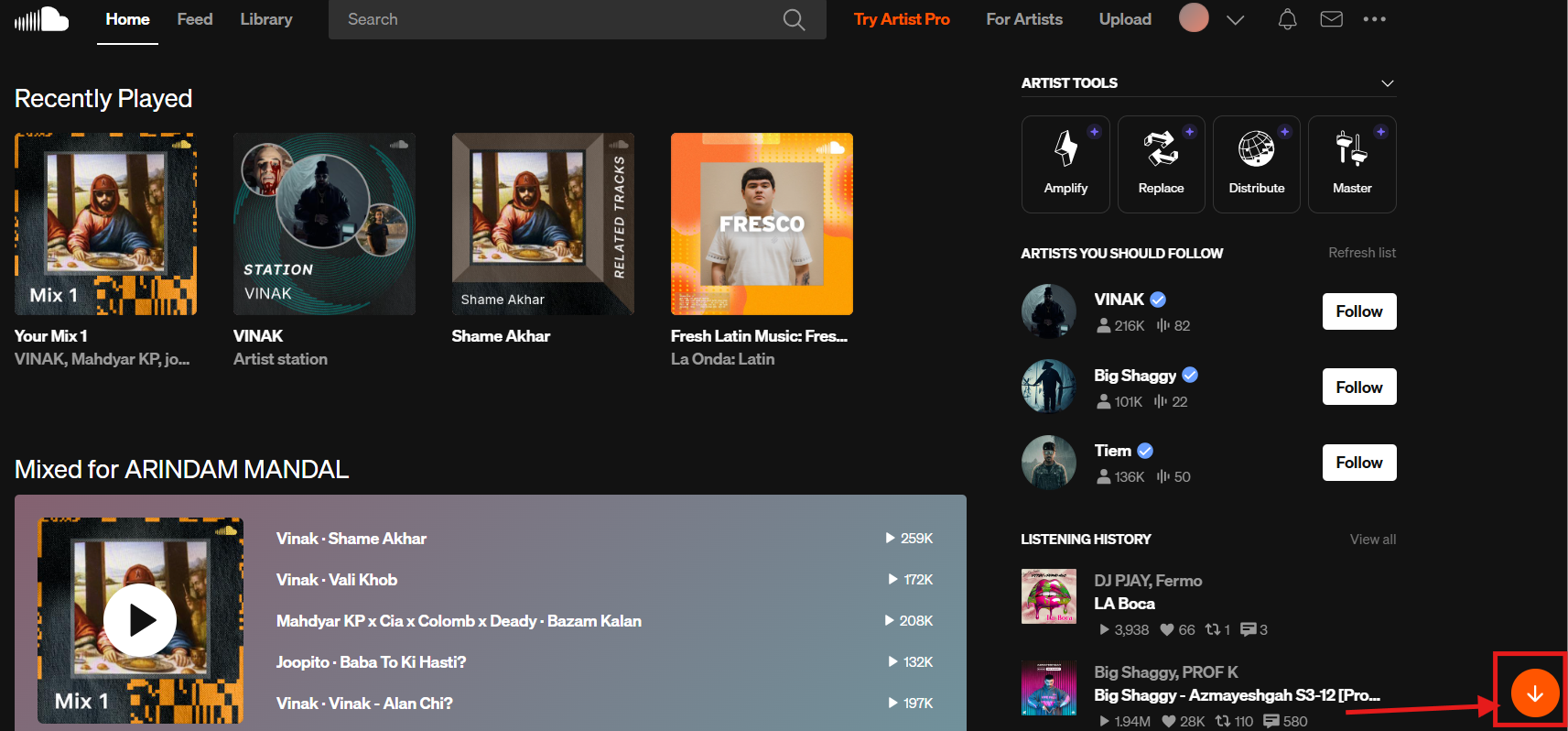 open soundcloud playlist