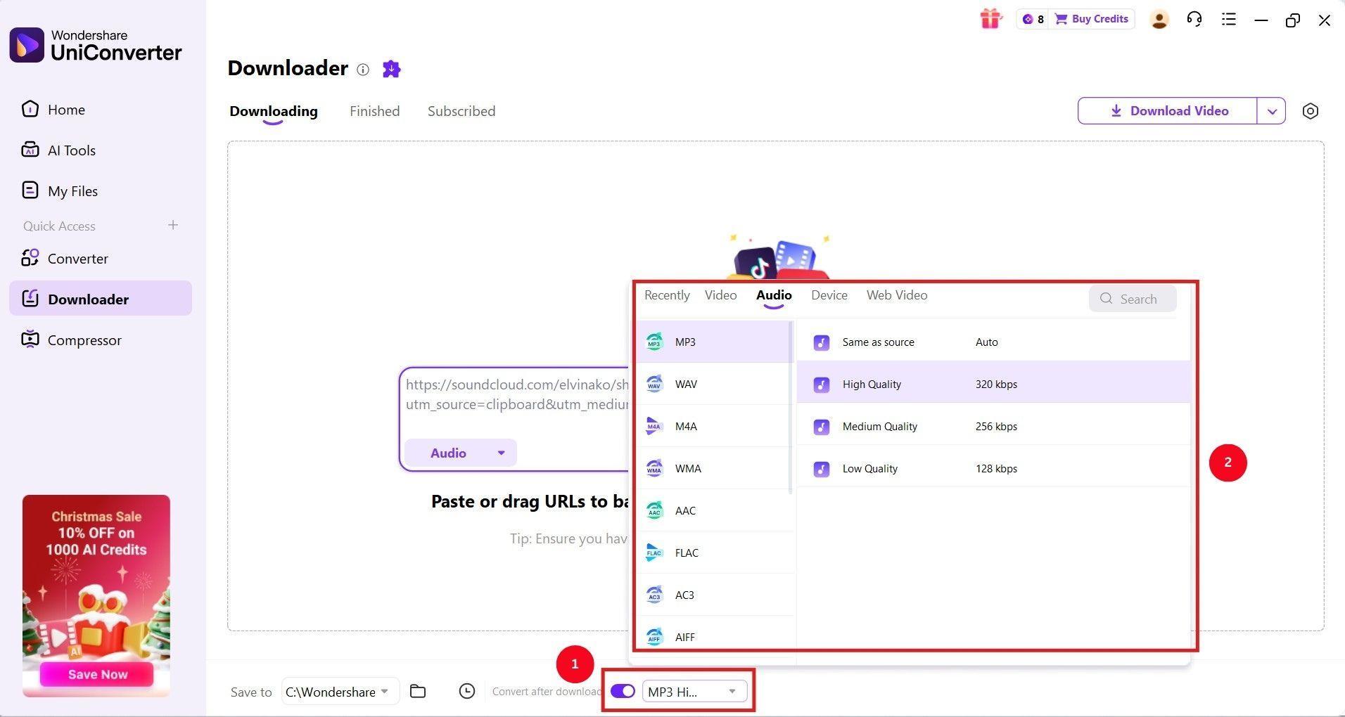 wondershare uniconverter upscale audio