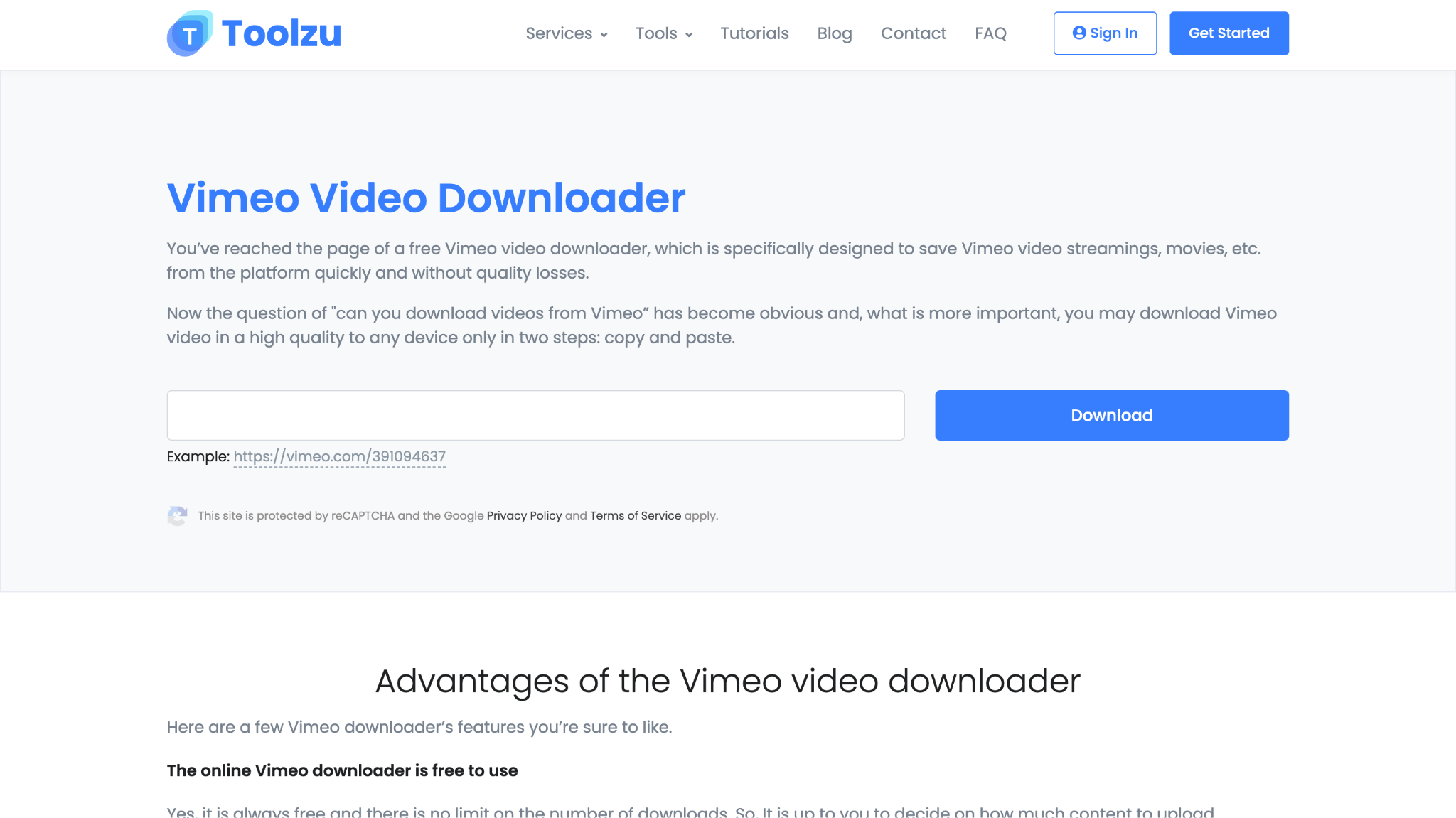 toolzu vimeo to mp4 downloader