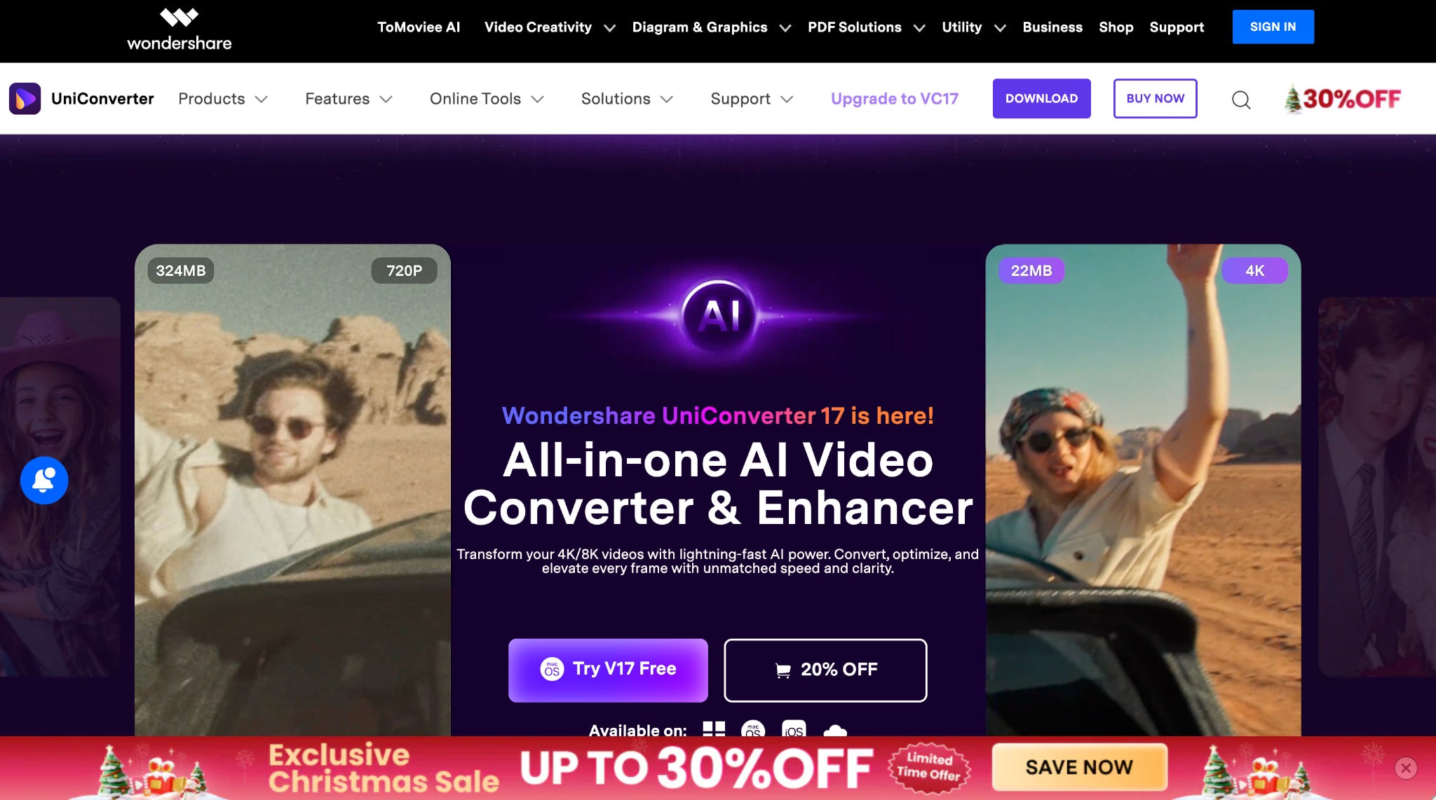 wondershare uniconverter homepage