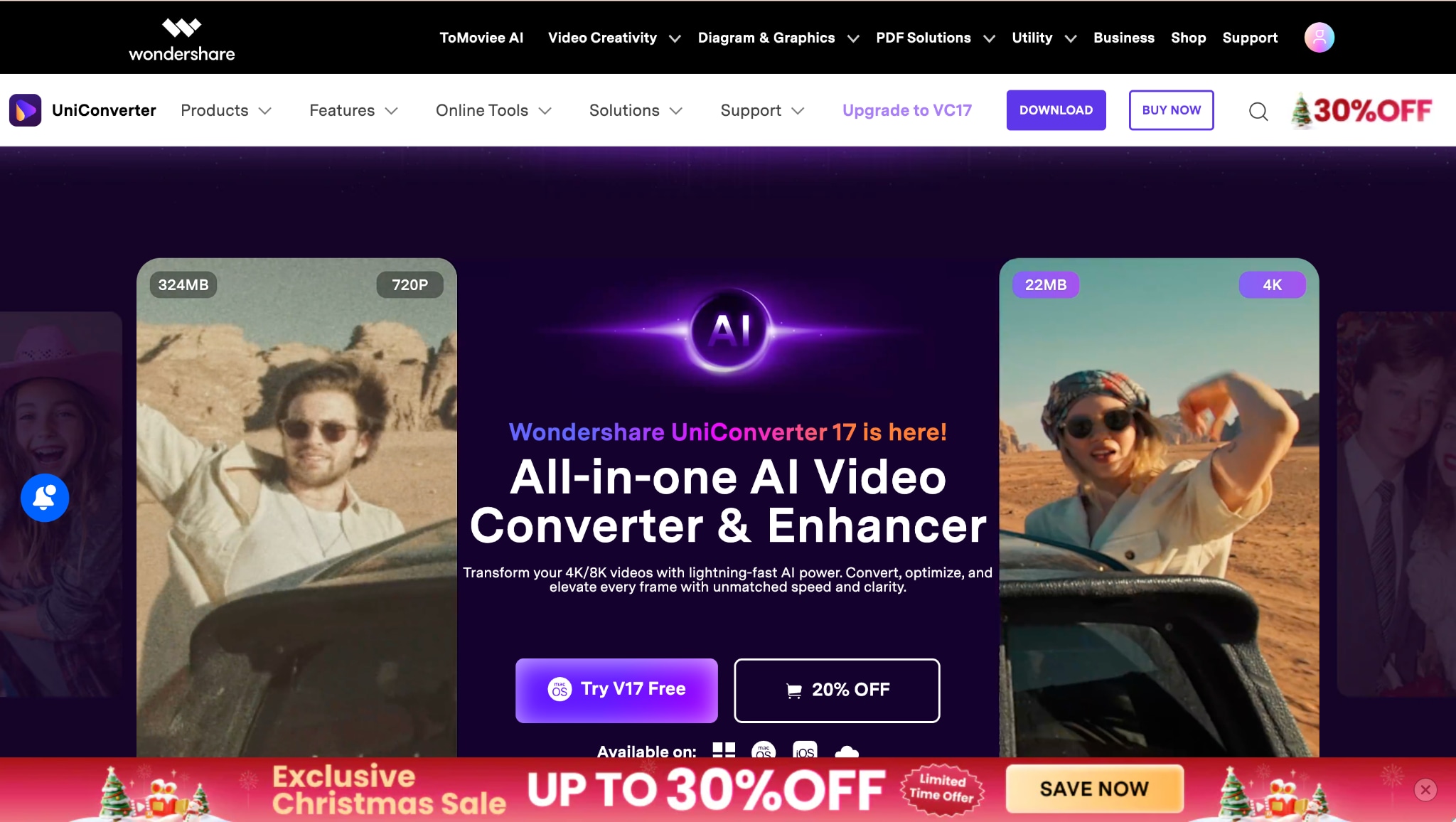 wondershare uniconverter homepage